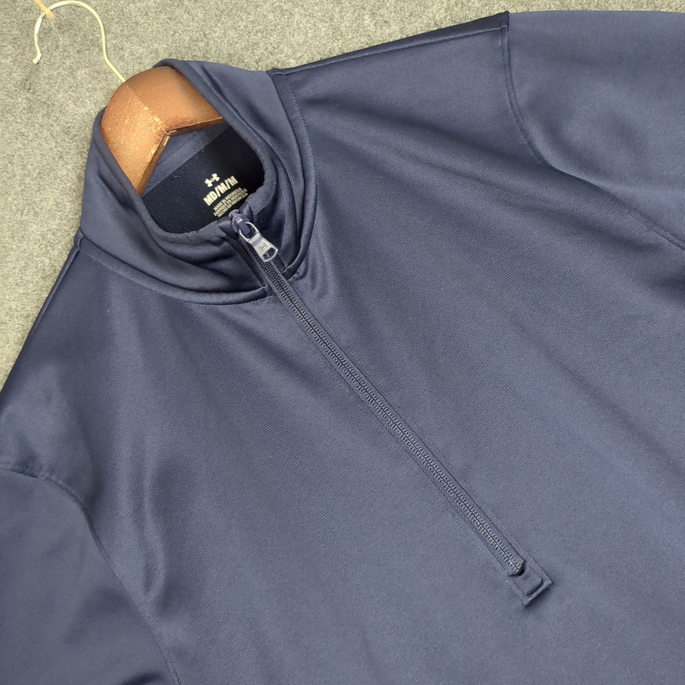 Under Armour Mens Navy Blue Fleece Lined Quarter Zip Pullover Sweatshirt Size‎ M